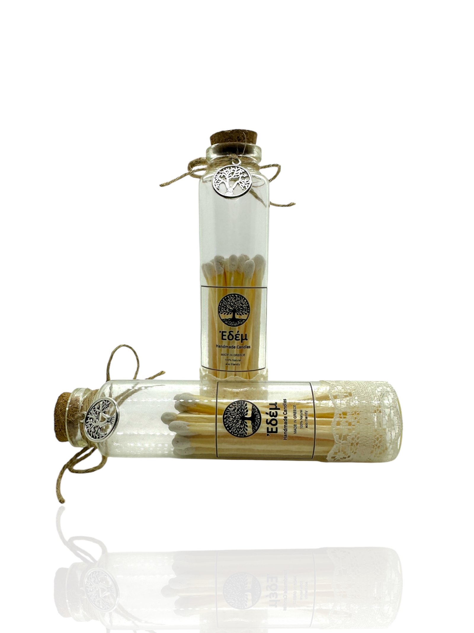 Σπίρτα Λευκά σε Γυάλινο Μπουκαλάκι με Φελλό