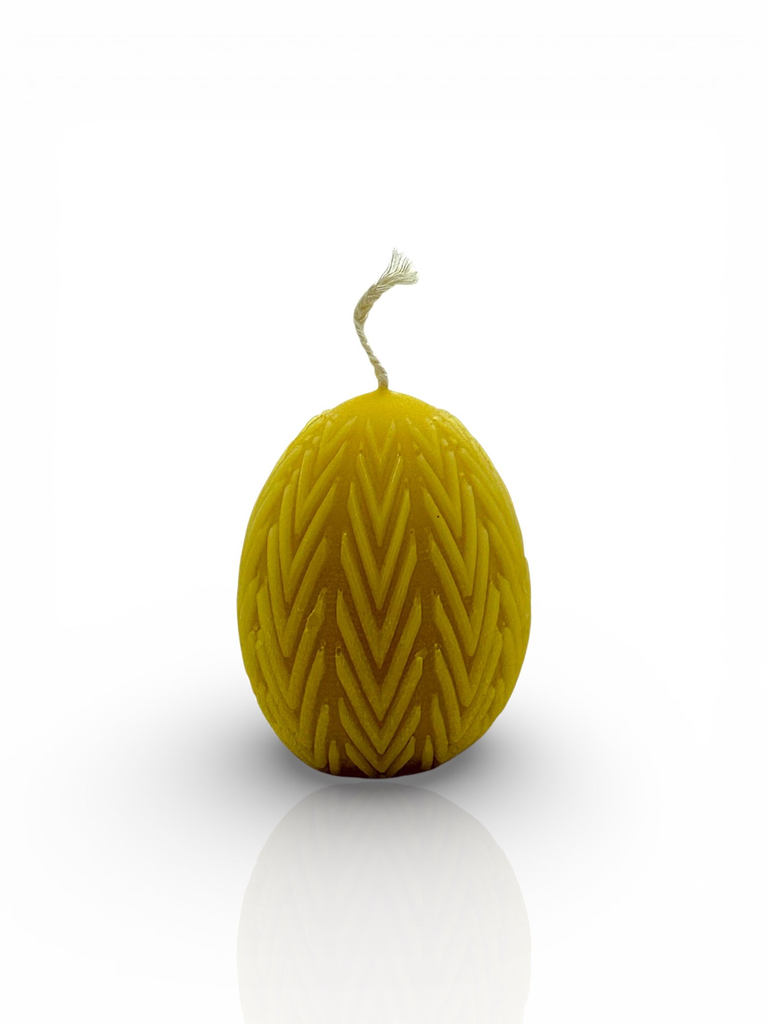 Χειροποίητο Κερί «Αυγό» από 100% Φυσικό Μελισσοκέρι με Ανάγλυφο Σχέδιο - Image 2