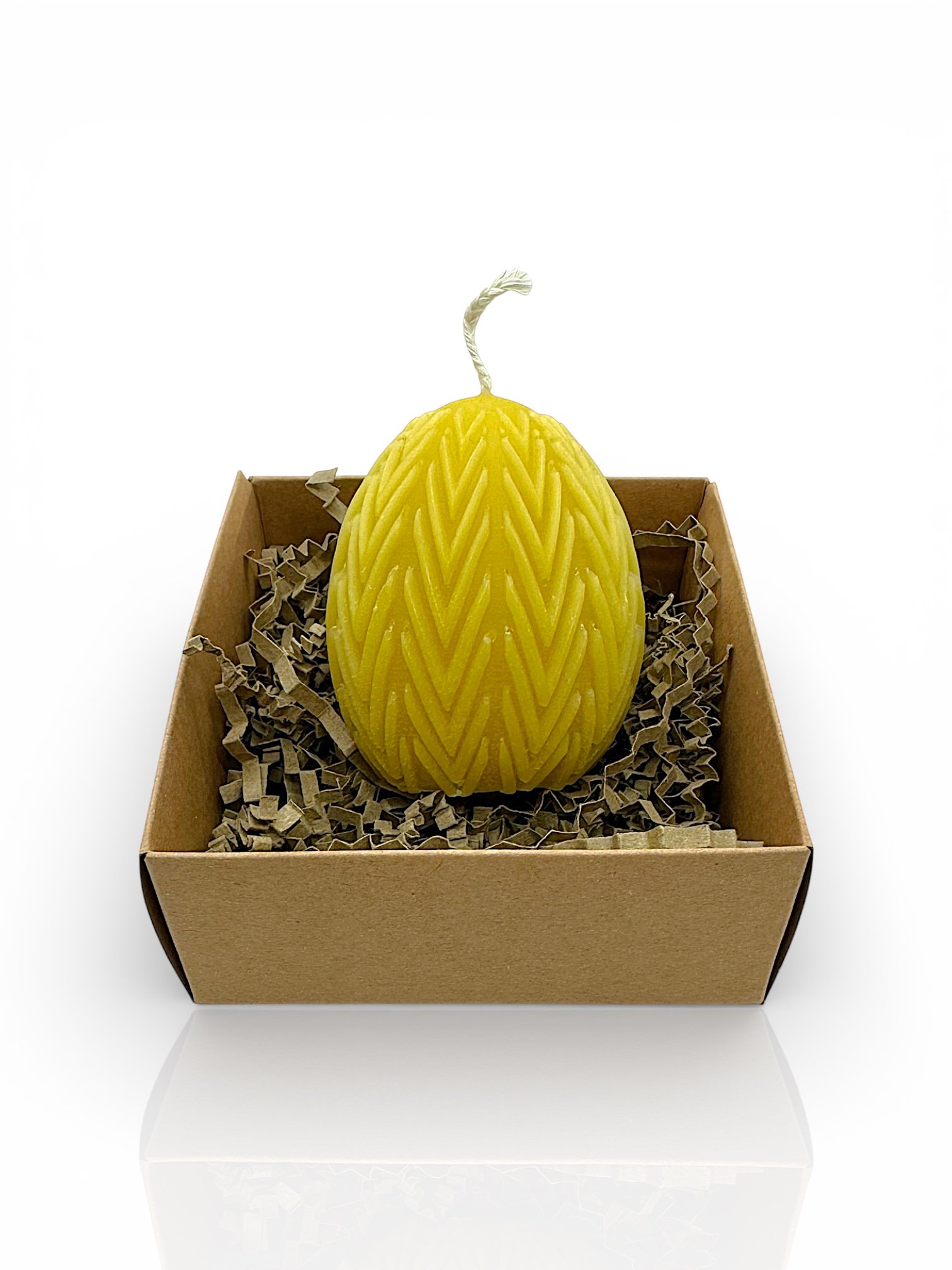 Χειροποίητο Κερί «Αυγό» από 100% Φυσικό Μελισσοκέρι με Ανάγλυφο Σχέδιο - Image 3