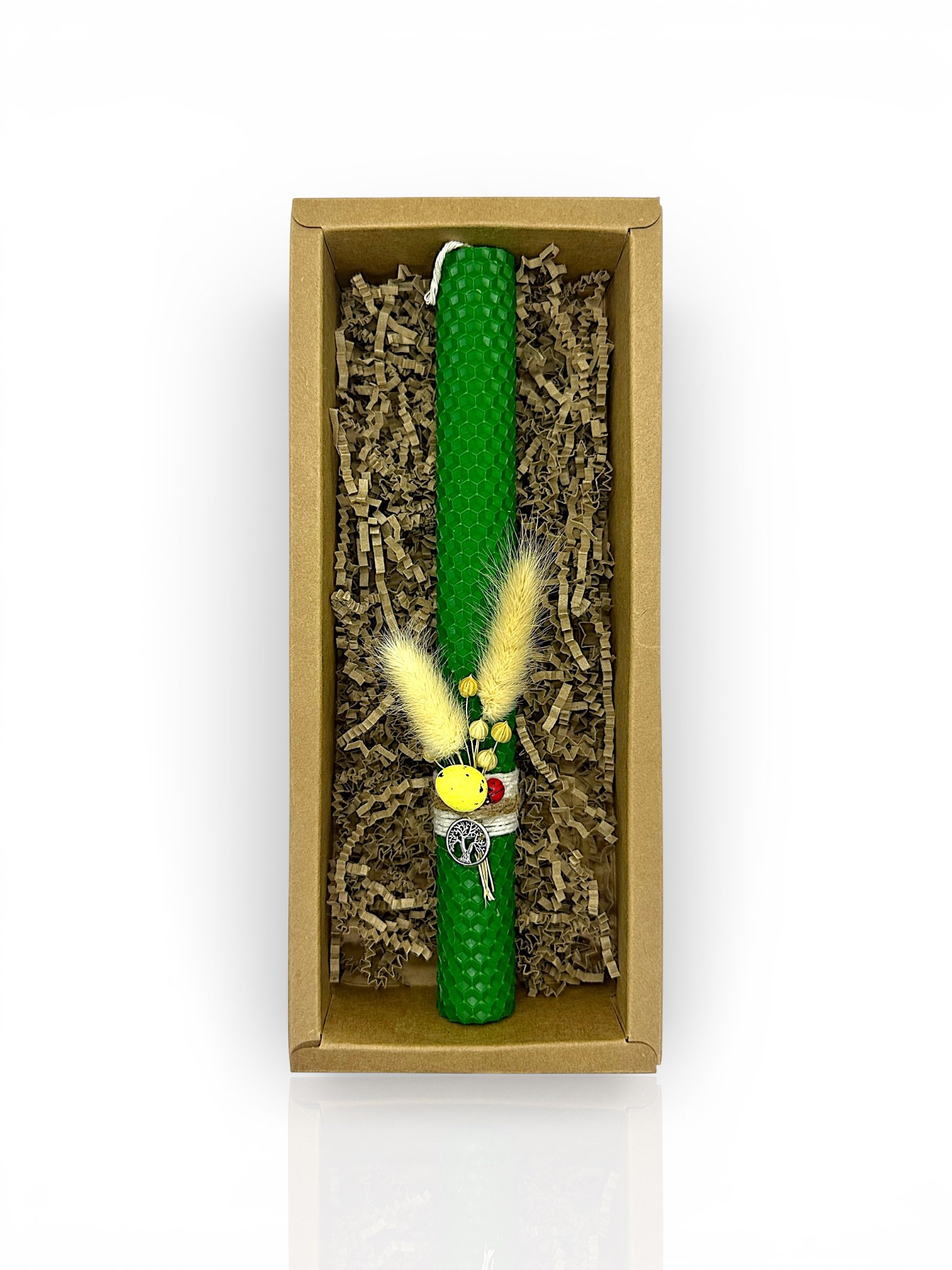 Λαμπάδα Σε Πράσινο Χρώμα Από 100% Φυσικό Κερί Μέλισσας - Image 2