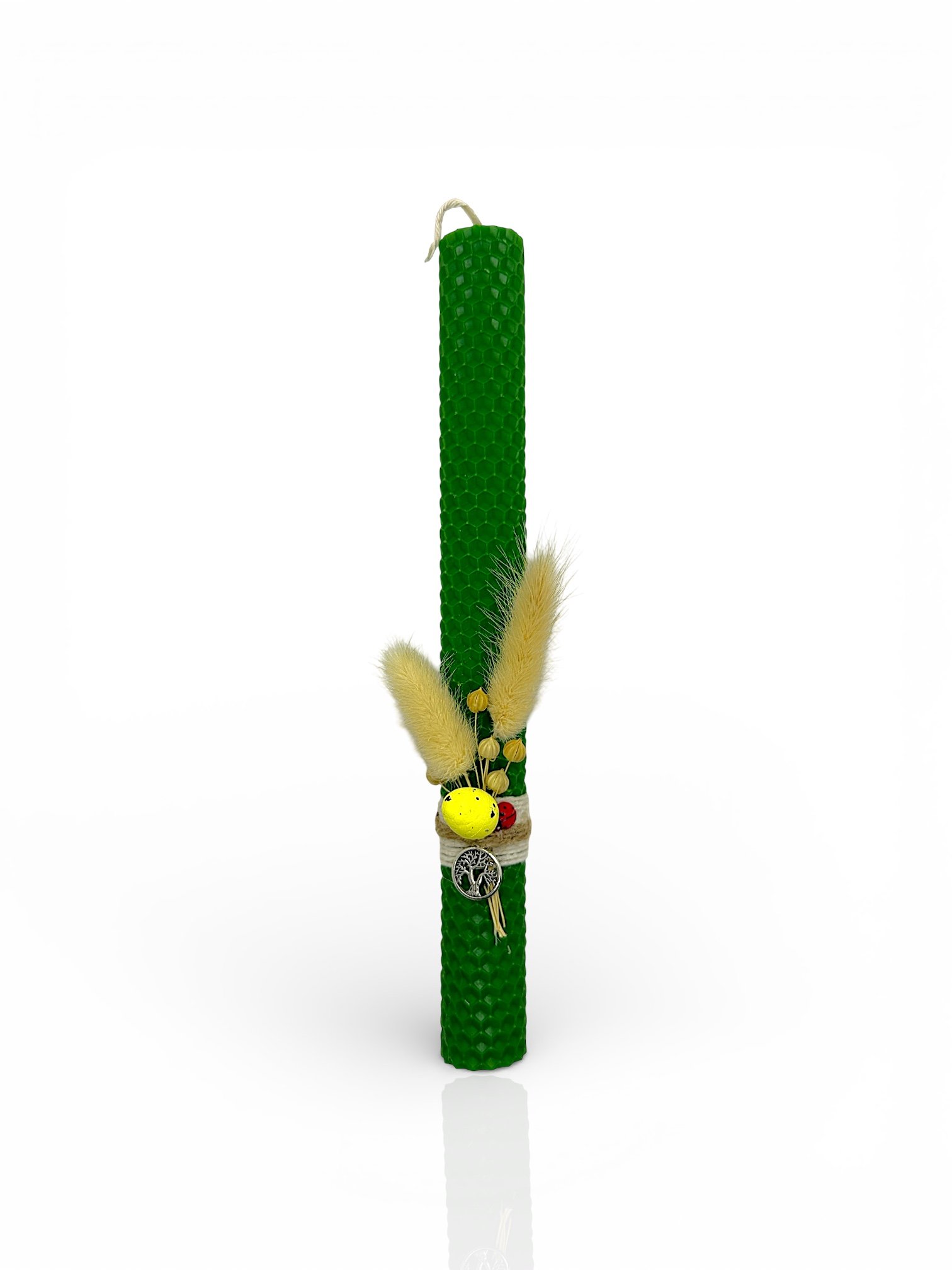 Λαμπάδα Σε Πράσινο Χρώμα Από 100% Φυσικό Κερί Μέλισσας