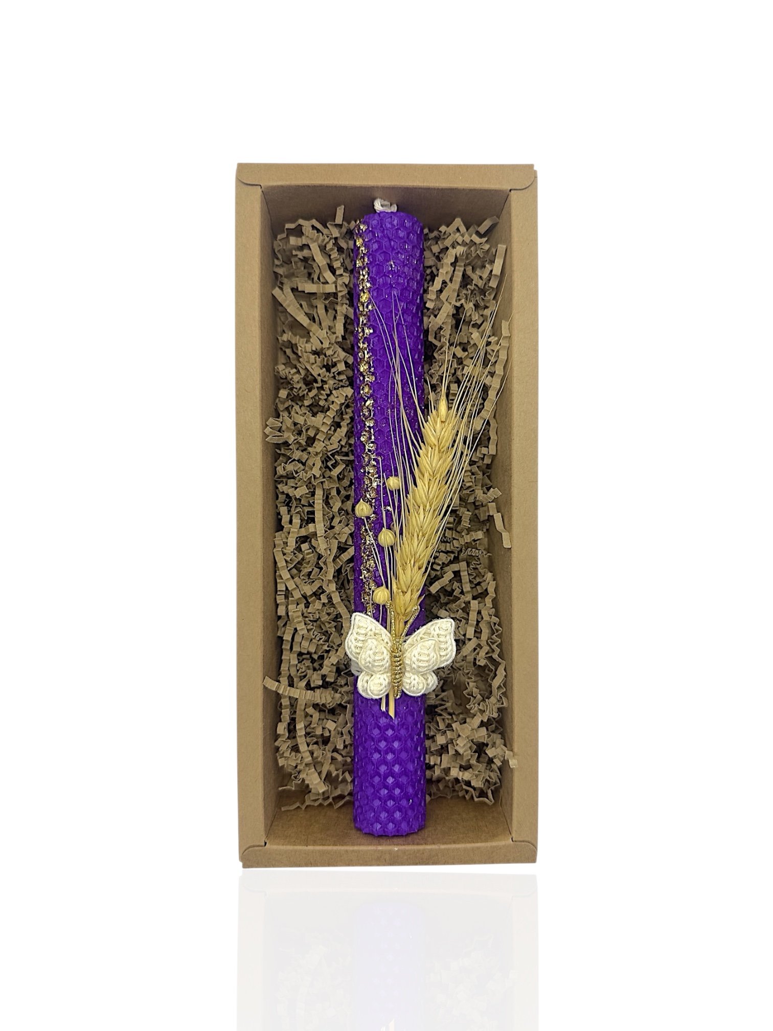 Λαμπάδα Σε Μώβ Χρώμα Από 100% Φυσικό Κερί Μέλισσας - Image 2