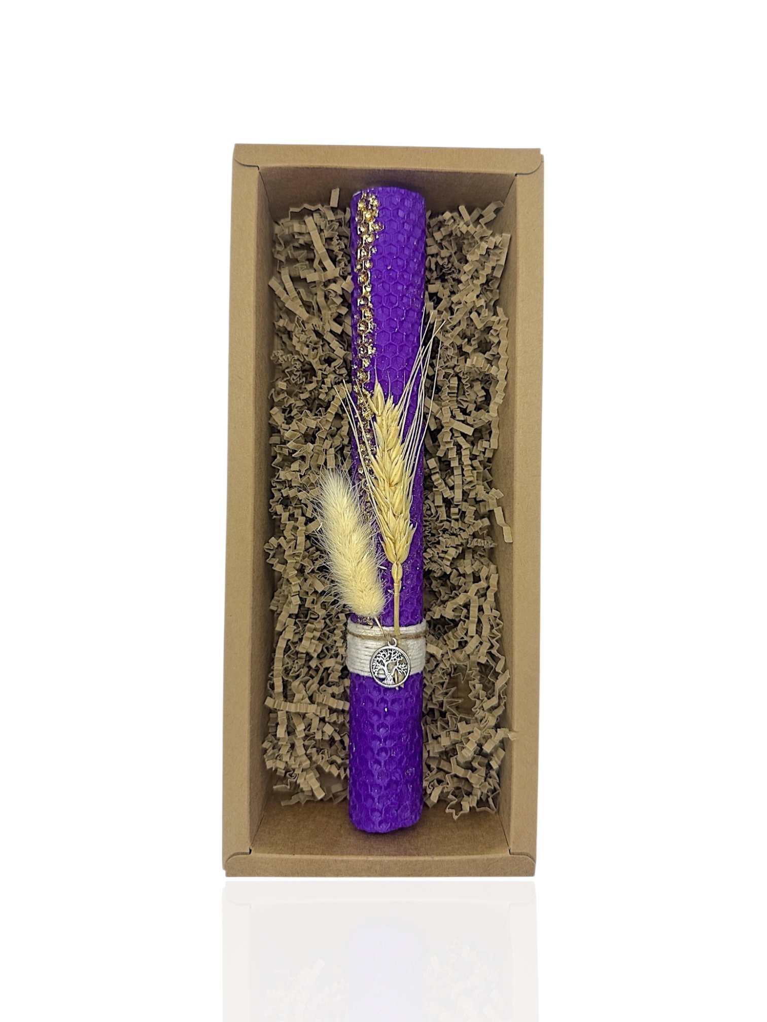 Λαμπάδα Σε Μώβ Χρώμα Από 100% Φυσικό Κερί Μέλισσας - Image 2