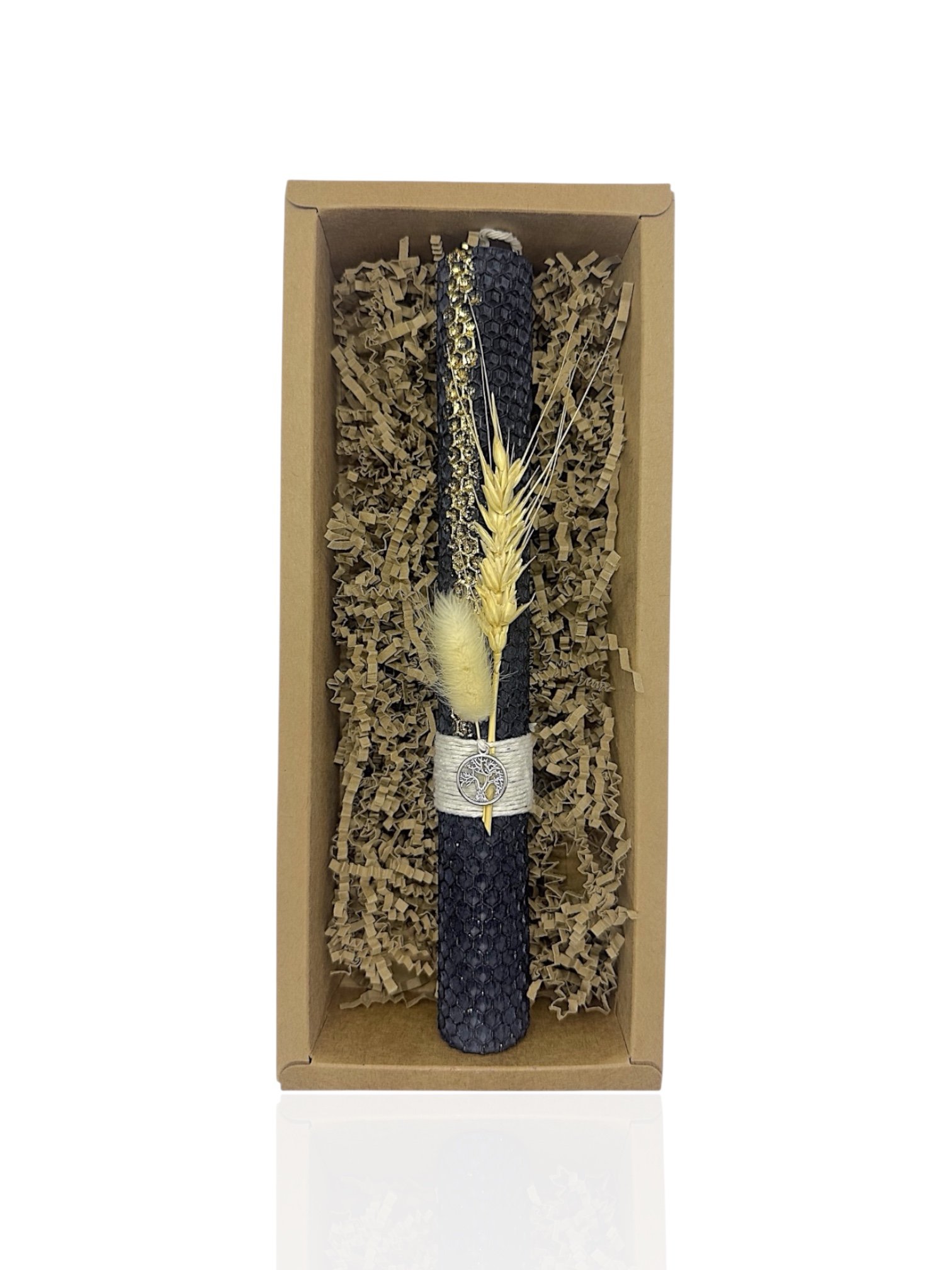 Λαμπάδα Σε Μαύρο Χρώμα Από 100% Φυσικό Κερί Μέλισσας - Image 2