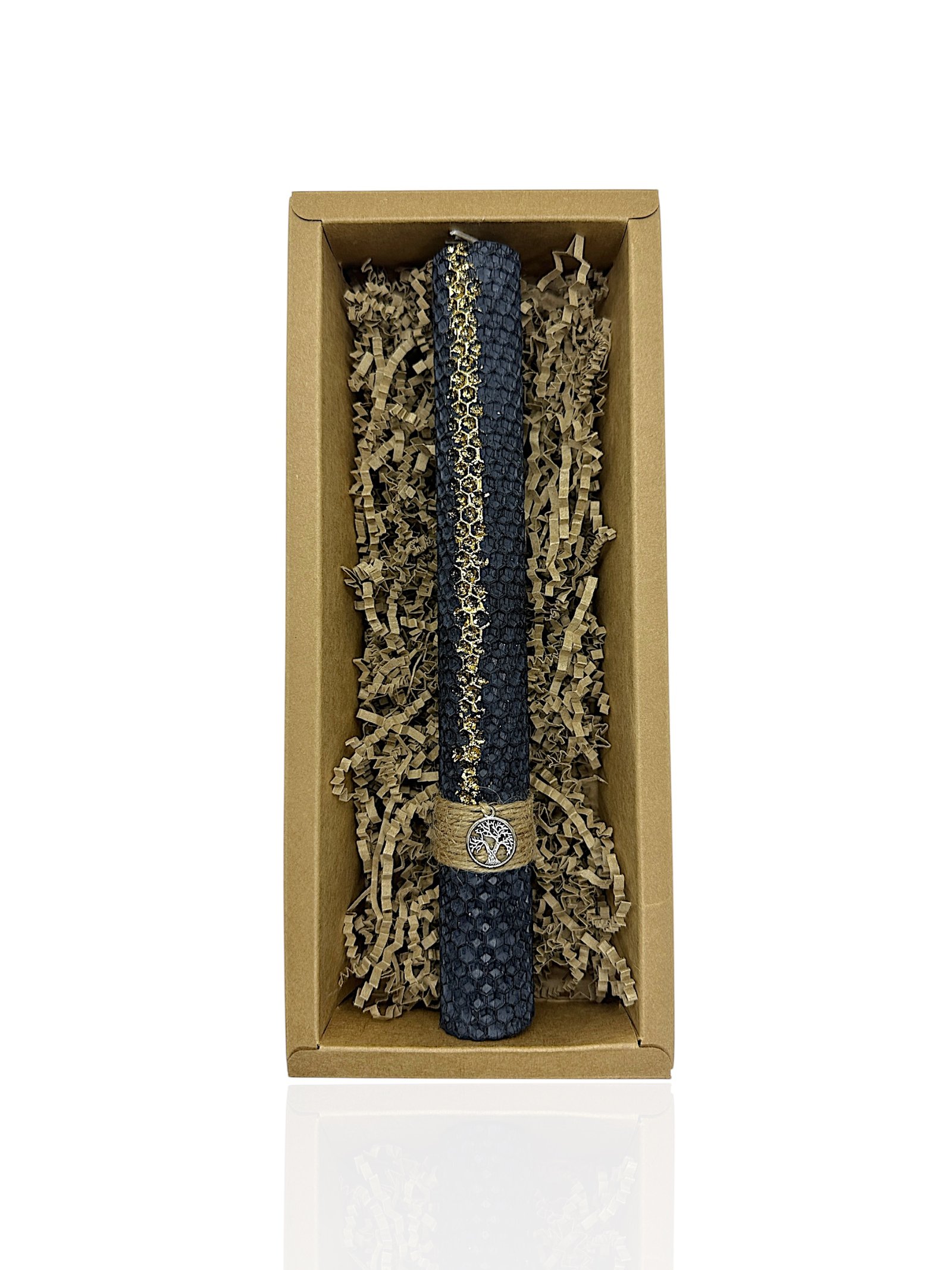 Λαμπάδα Σε Μαύρο Χρώμα Από 100% Φυσικό Κερί Μέλισσας - Image 2