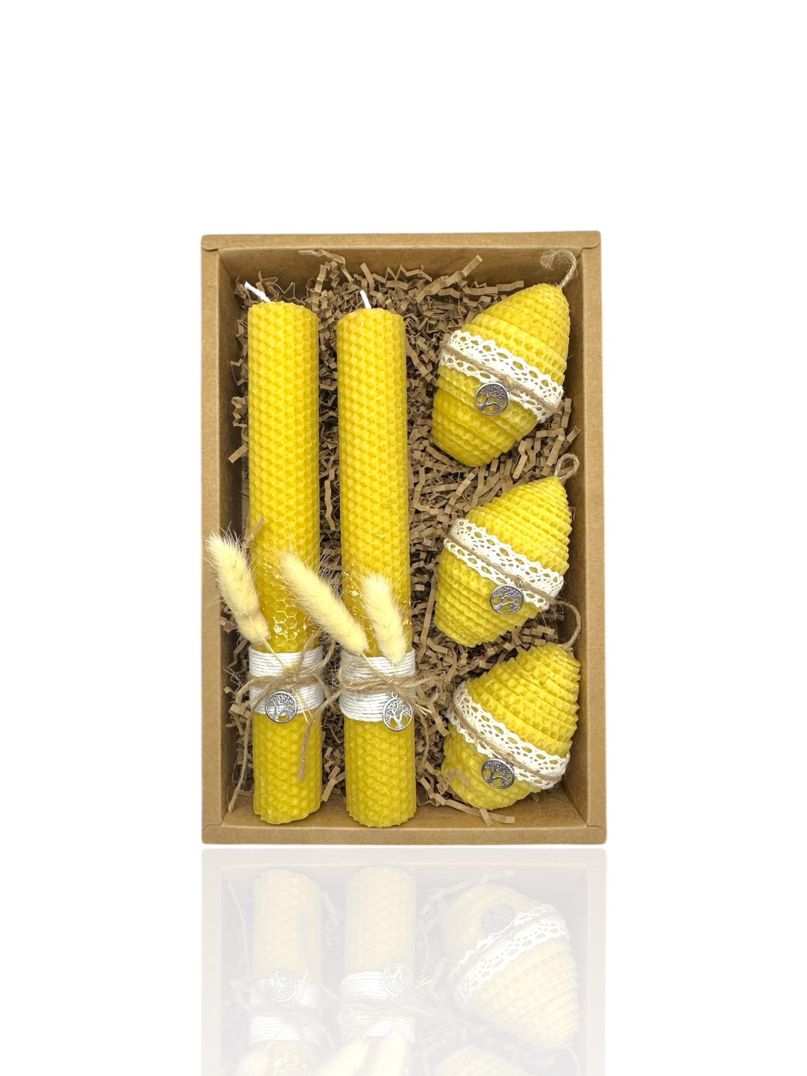 Πασχαλινό Gift Box με Χειροποίητα Κεριά από 100% Φυσικό Μελισσοκέρι